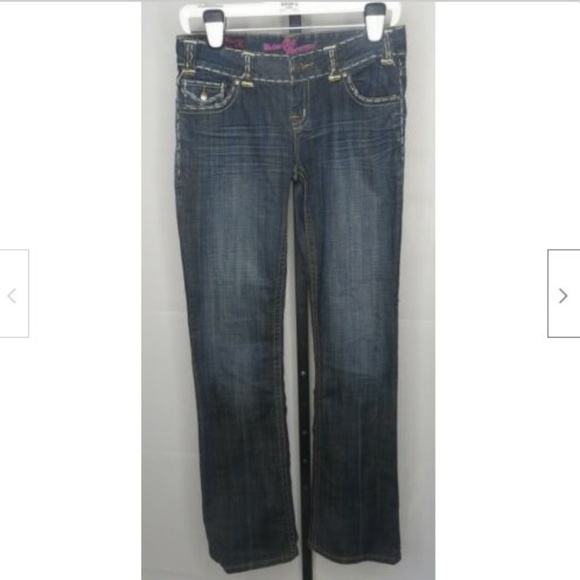 Rock and Roll Cowgirl Jeans Size 27 Low Rise Studded Heavy Stitching Western - Picture 1 of 8